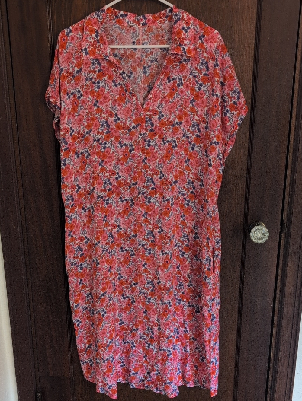 Draper James Red and Pink Floral Midi Dress